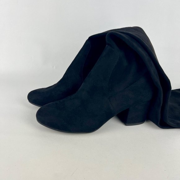 Steve Madden Womens Isaac Black Faux Suede Over the Knee Boots Block Heel size 6 - Picture 7 of 15
